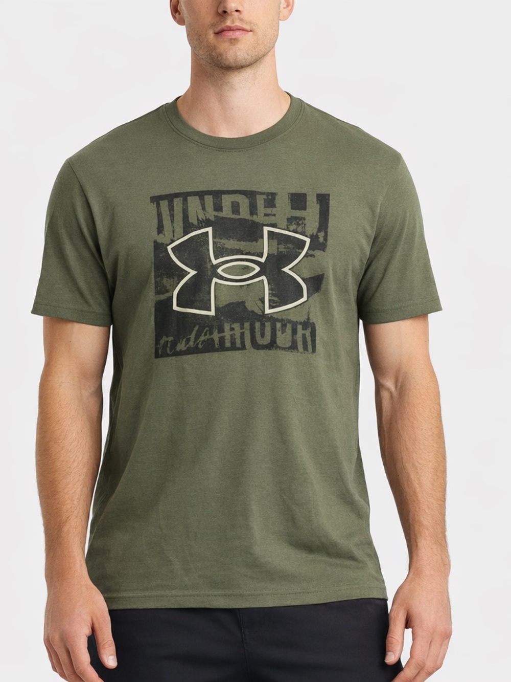 Under Armour HeatGear Graphic Logo T Shirt Olive Green Men’s Medium